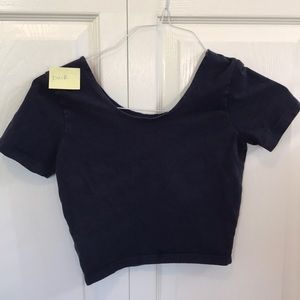 American Apparel Navy Blue Crop Top
